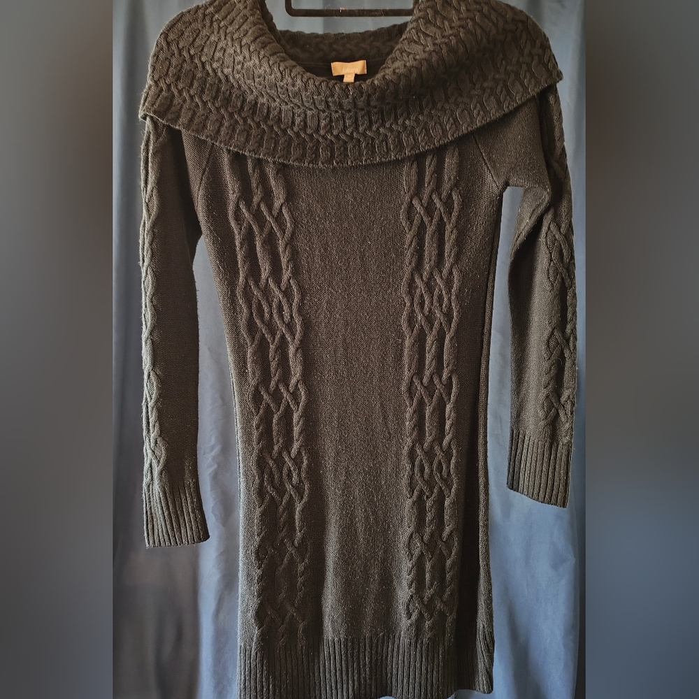 Ladies black scoop necked takara sweater